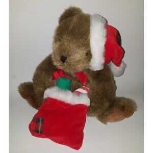 VTG America Wego 1991 Brown Teddy Bear Plush Santa Christmas 12" Stuffed Toy
